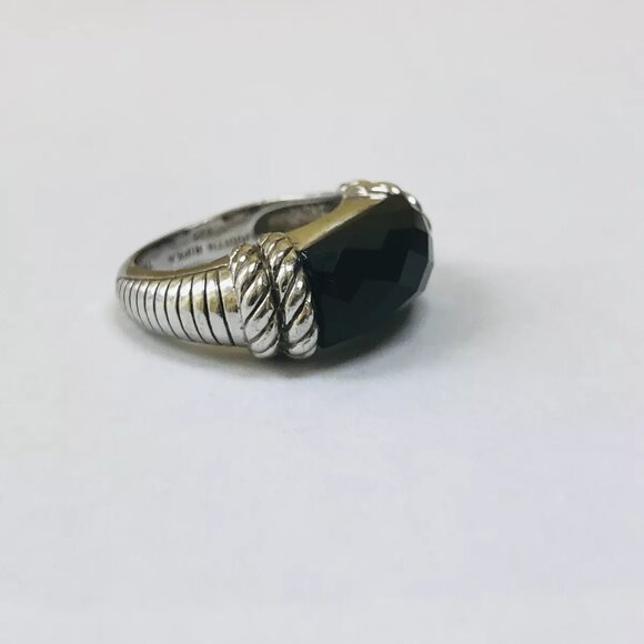925 Sterling Silver Judith Ripka Black Onyx Faceted Ring Size 6 - Picture 9 of 9